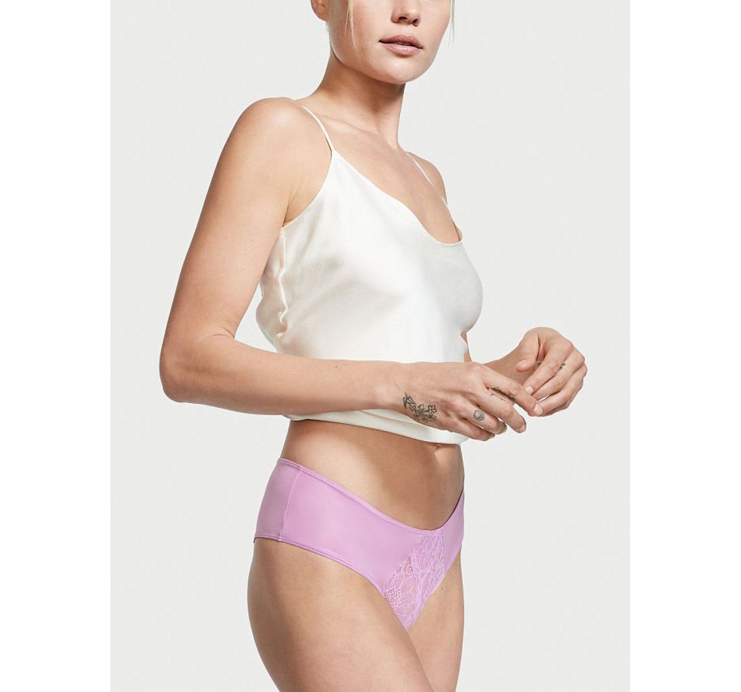 Tрусики Lace Ouvert Cheeky Panty Liliac