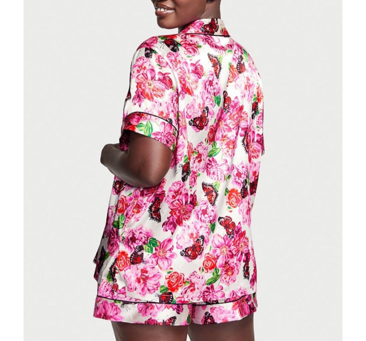 Сатинова піжама Satin Short Pj set Roses Print