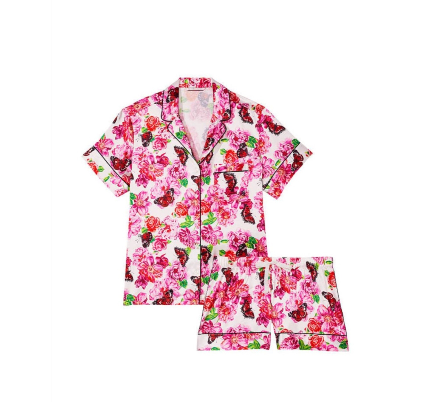 Сатинова піжама Satin Short Pj set Roses Print