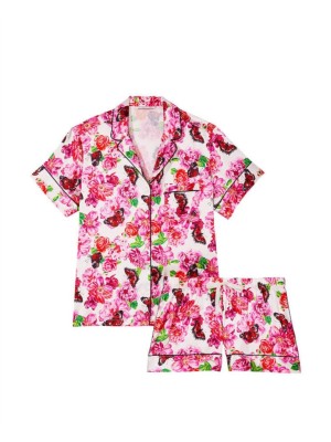 Сатинова піжама Satin Short Pj set Roses Print