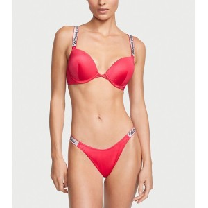 Купальник Shine Strap Bombshell Add-2-Cups Push-Up Bikini Set Wild Strawberry Logo