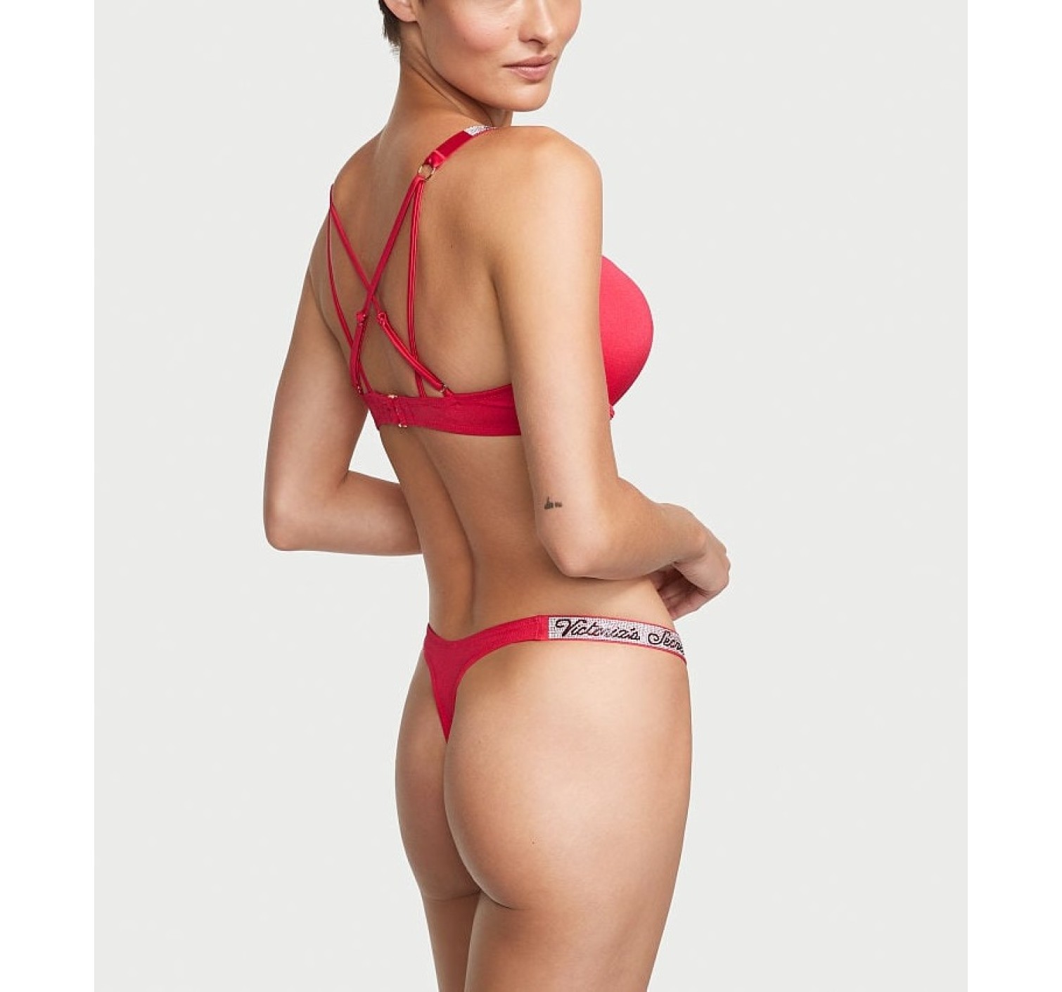 Купальник Shine Strap Bombshell Add-2-Cups Push-Up Bikini Set Wild Strawberry Logo