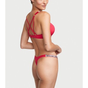 Купальник Shine Strap Bombshell Add-2-Cups Push-Up Bikini Set Wild Strawberry Logo