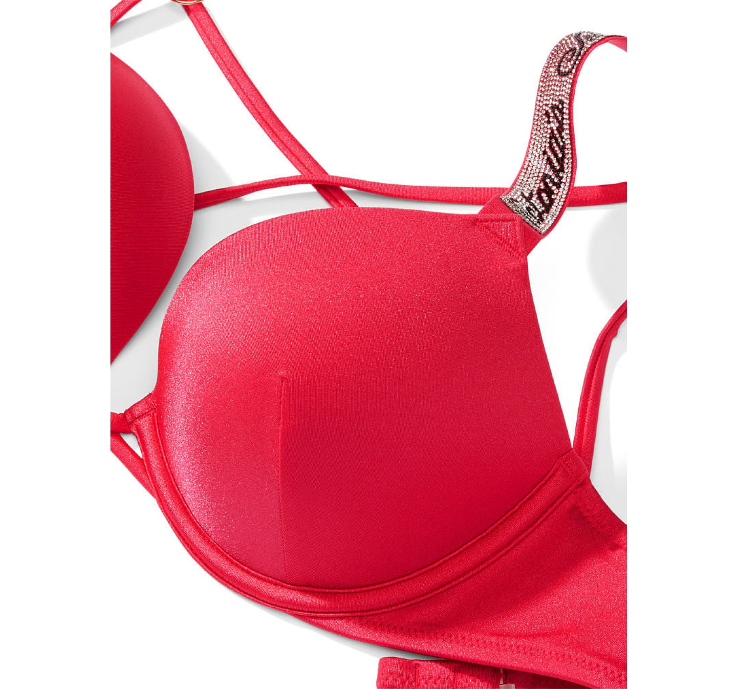 Купальник Shine Strap Bombshell Add-2-Cups Push-Up Bikini Set Wild Strawberry Logo