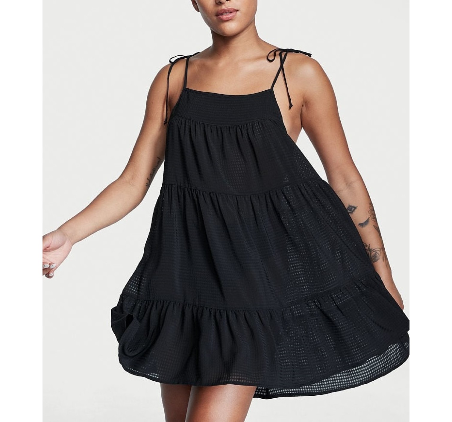 Сукня Tiered Mini Dress Coverup Black