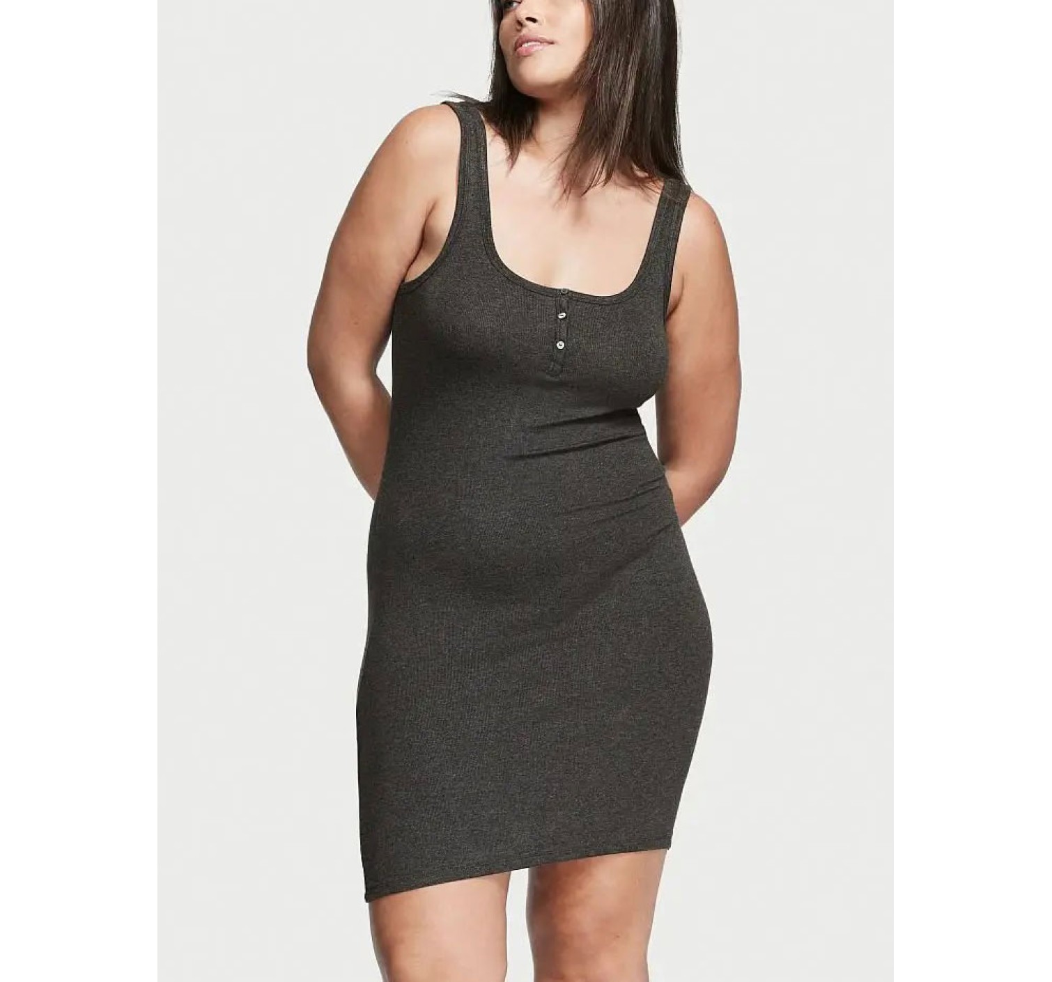 Нічна сукня Ribbed Modal Tank Sleepshirt Grey
