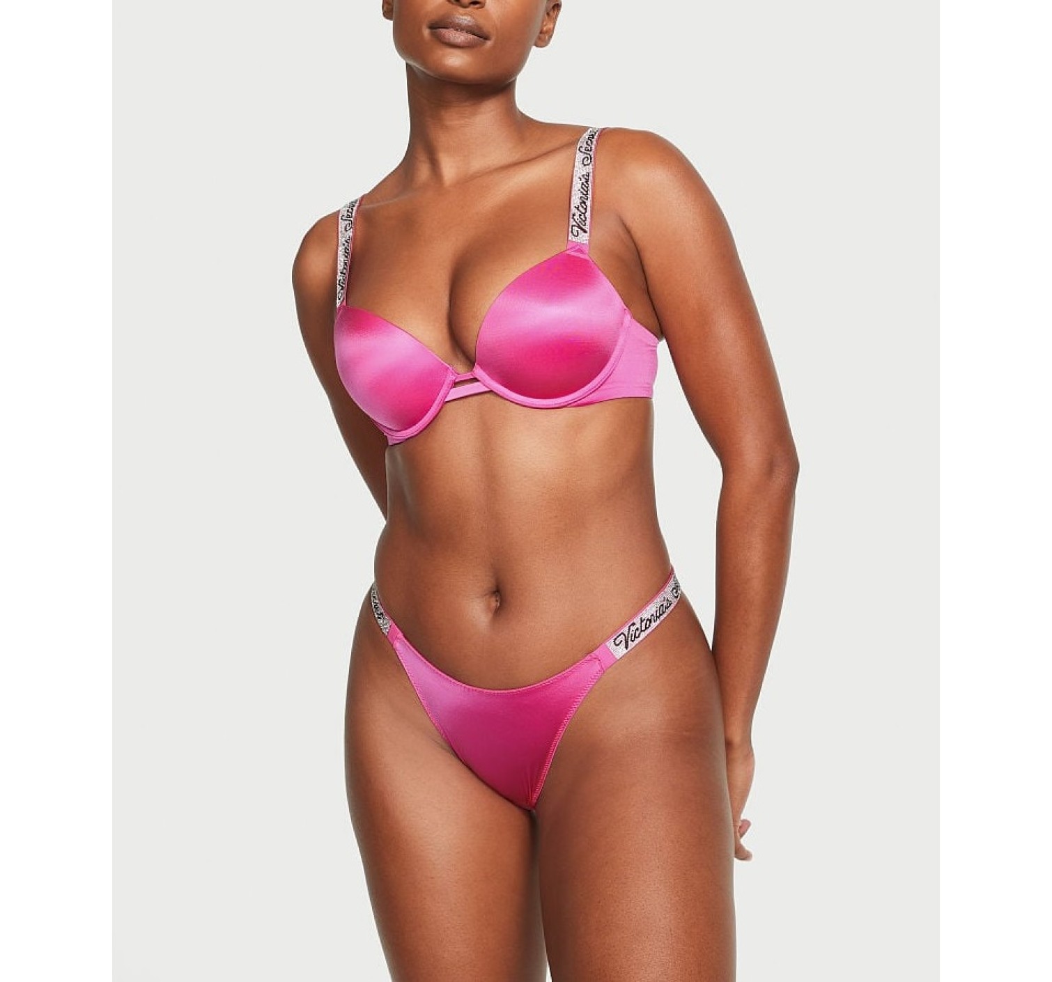 Трусики Smooth Shine Strap Thong Panty Fuschia Frenzy