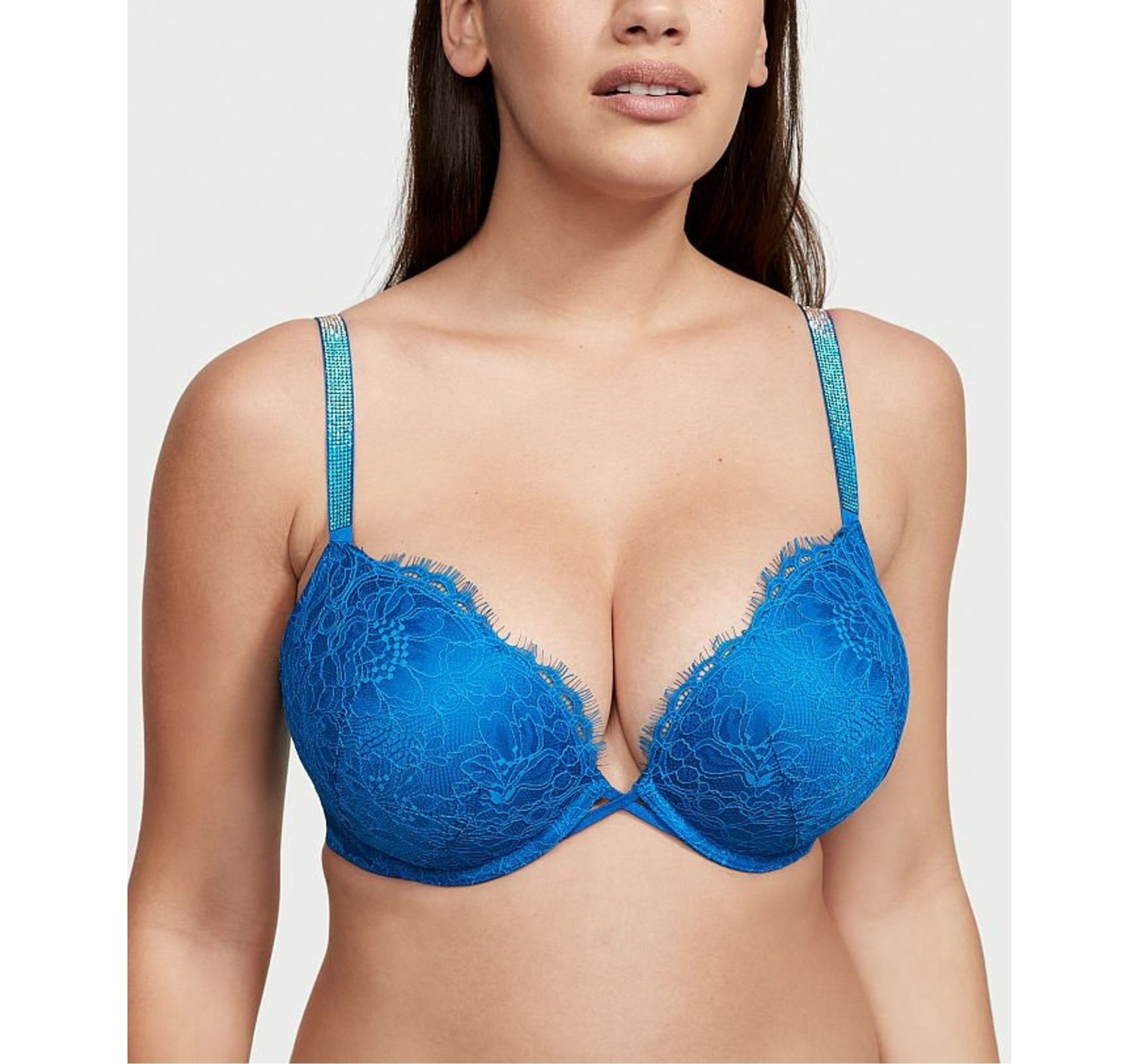 Комплект білизни Add 2 Cups Shine Strap Lace Push Up Bra Blue Set