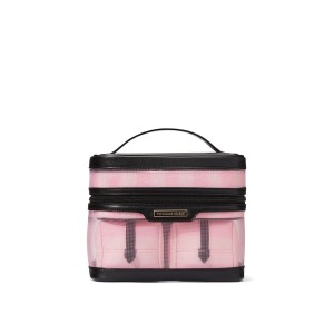 Набір косметичок 4-in-1 Train Case Iconic Pink Striped Mesh