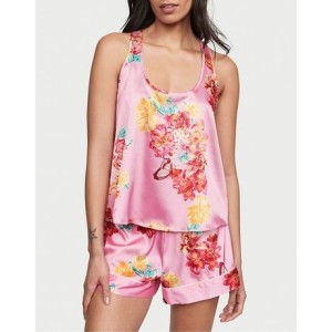 Пижама Short Cami PJ Set White Pink Flower Print logo