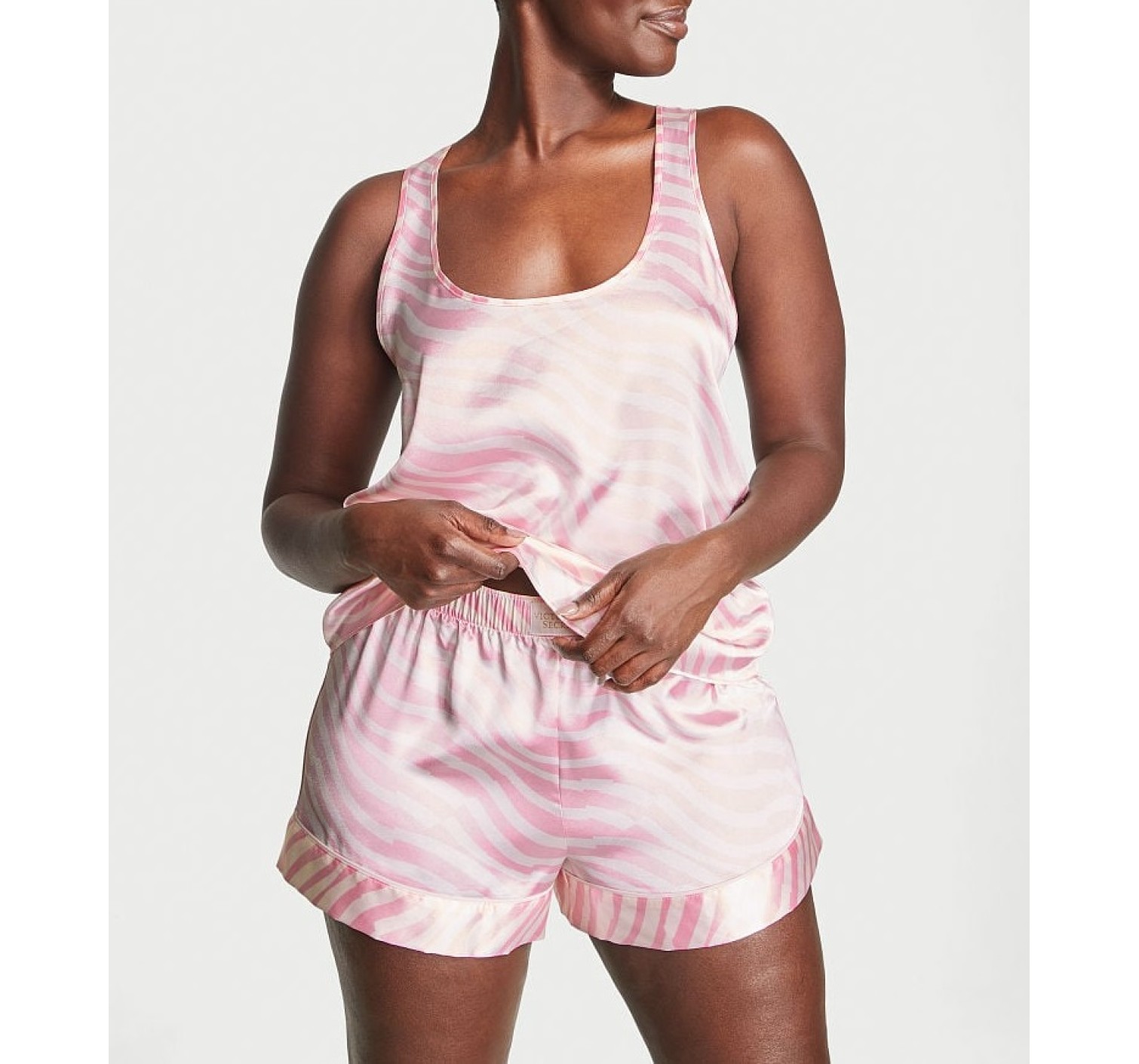 Пижама Short Cami PJ Set White Pink logo