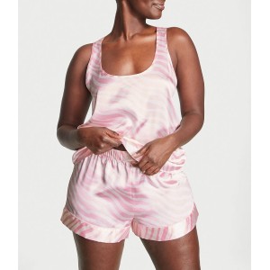 Пижама Short Cami PJ Set White Pink logo