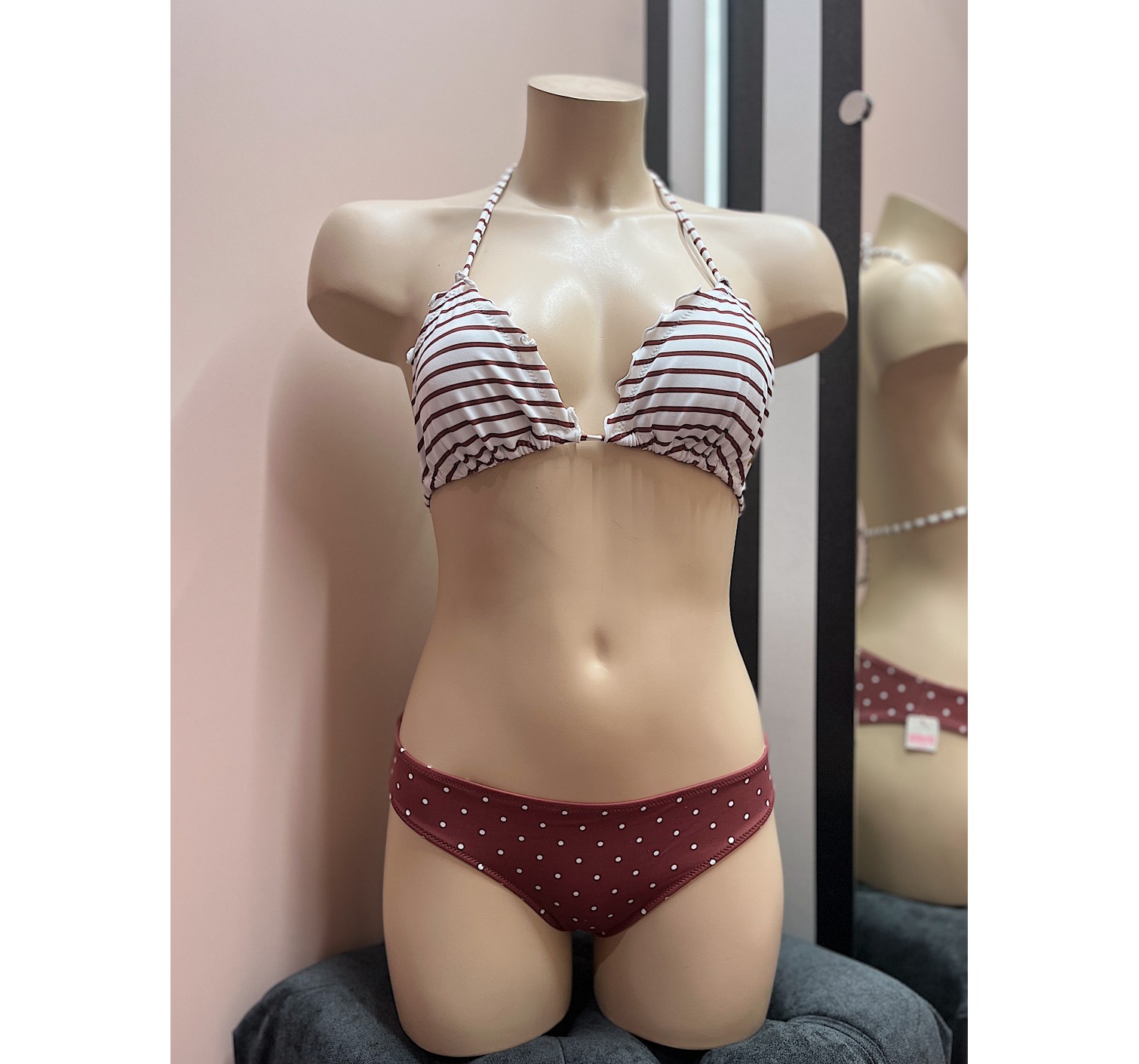 Купальник Brown White Dot Set