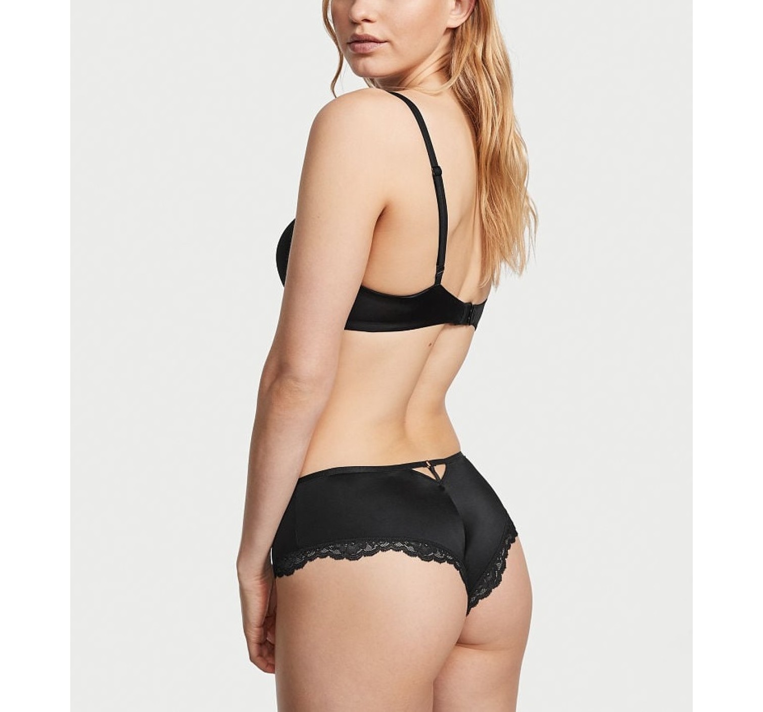 Трусики Lace-Trim Cheeky Panty Black