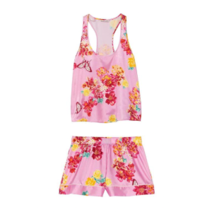 Пижама Short Cami PJ Set White Pink Flower Print logo