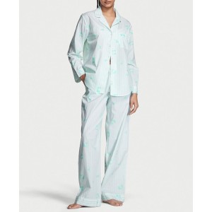 Пижама Cotton Long Pajama Set Resort Blue Stripe