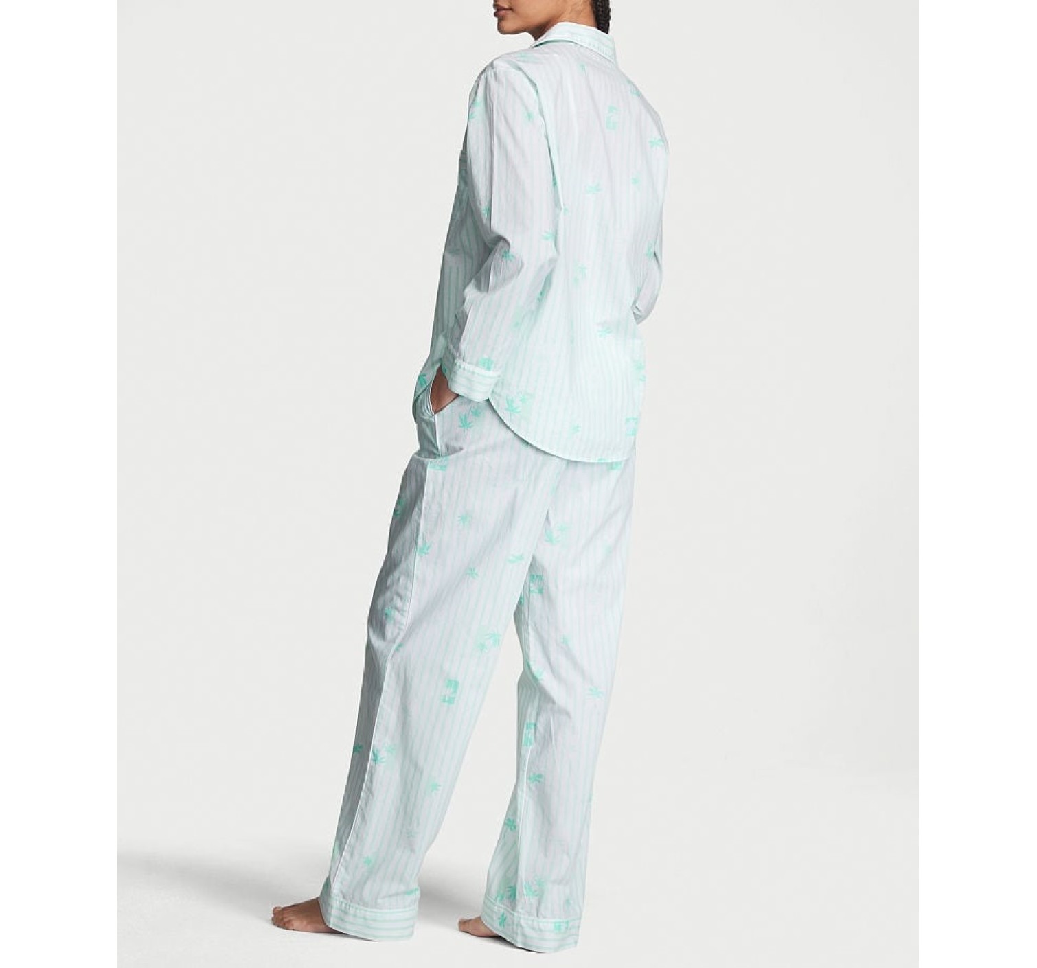 Пижама Cotton Long Pajama Set Resort Blue Stripe