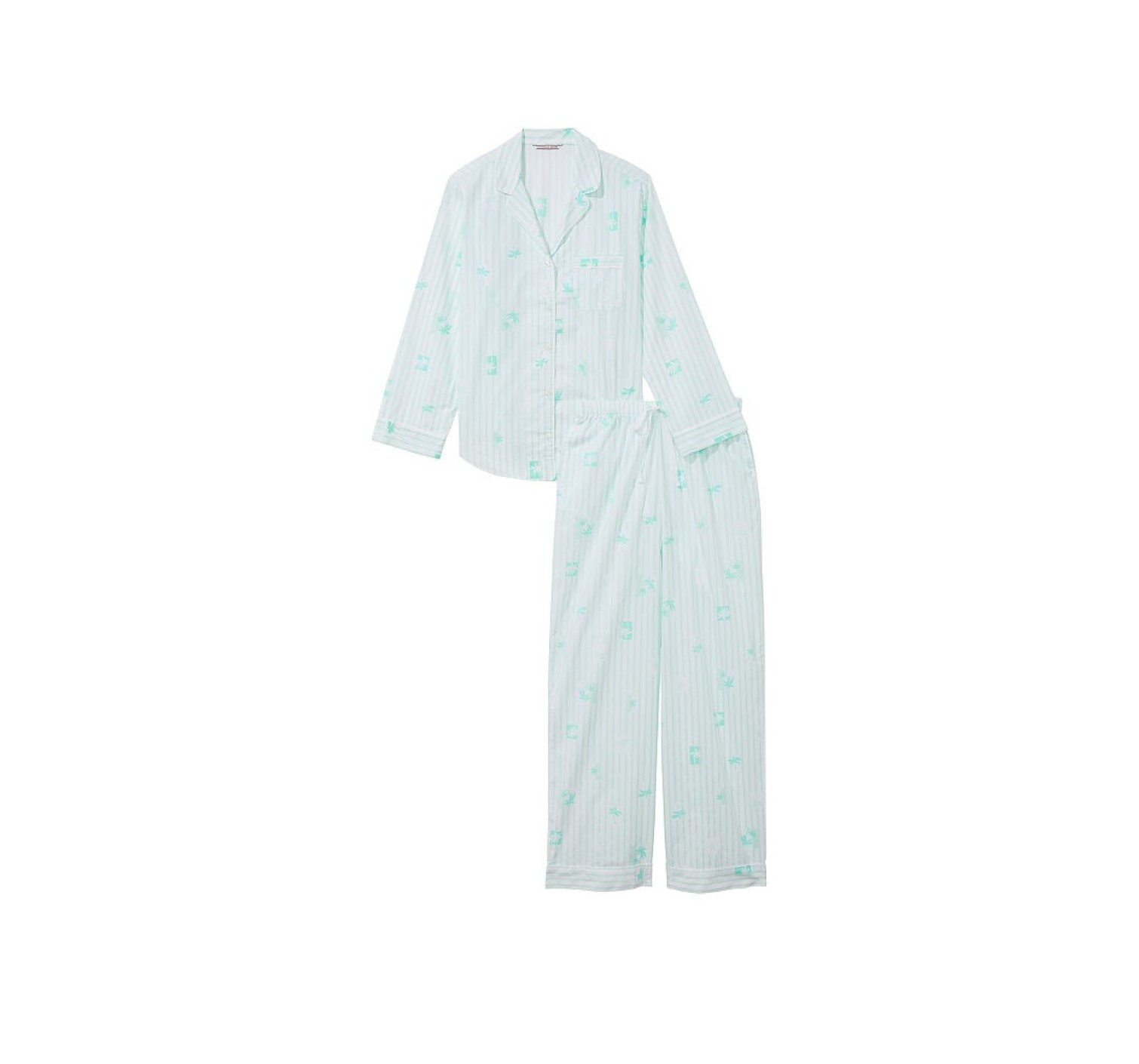 Пижама Cotton Long Pajama Set Resort Blue Stripe