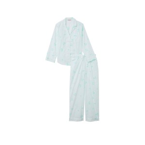 Пижама Cotton Long Pajama Set Resort Blue Stripe