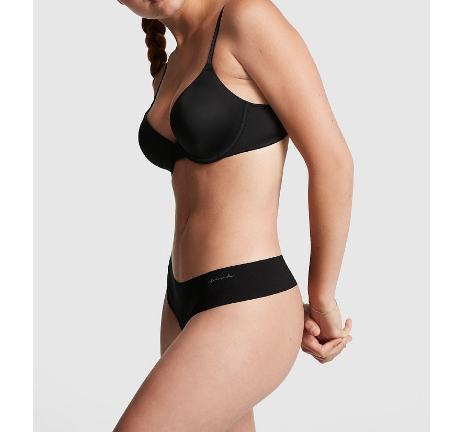 Трусики No Show Thong Panty Black PINK