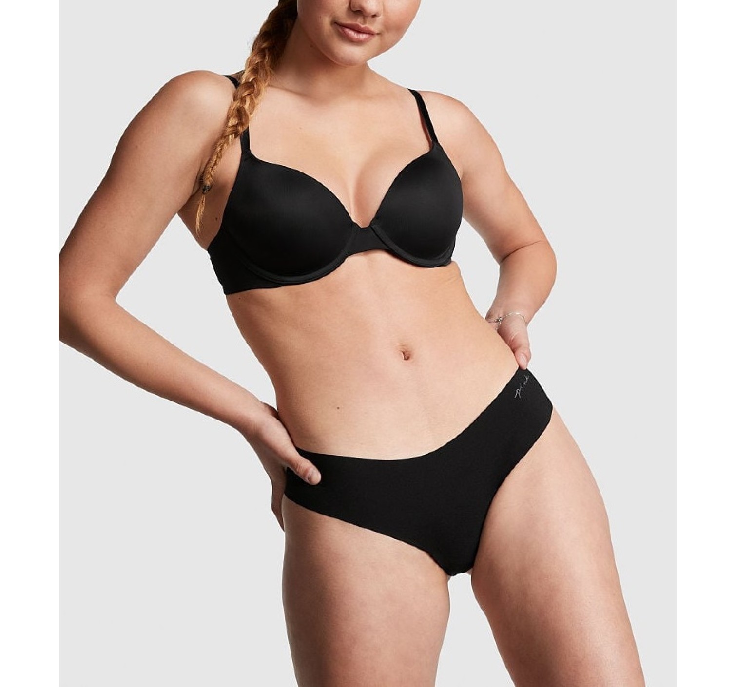 Трусики No Show Thong Panty Black PINK
