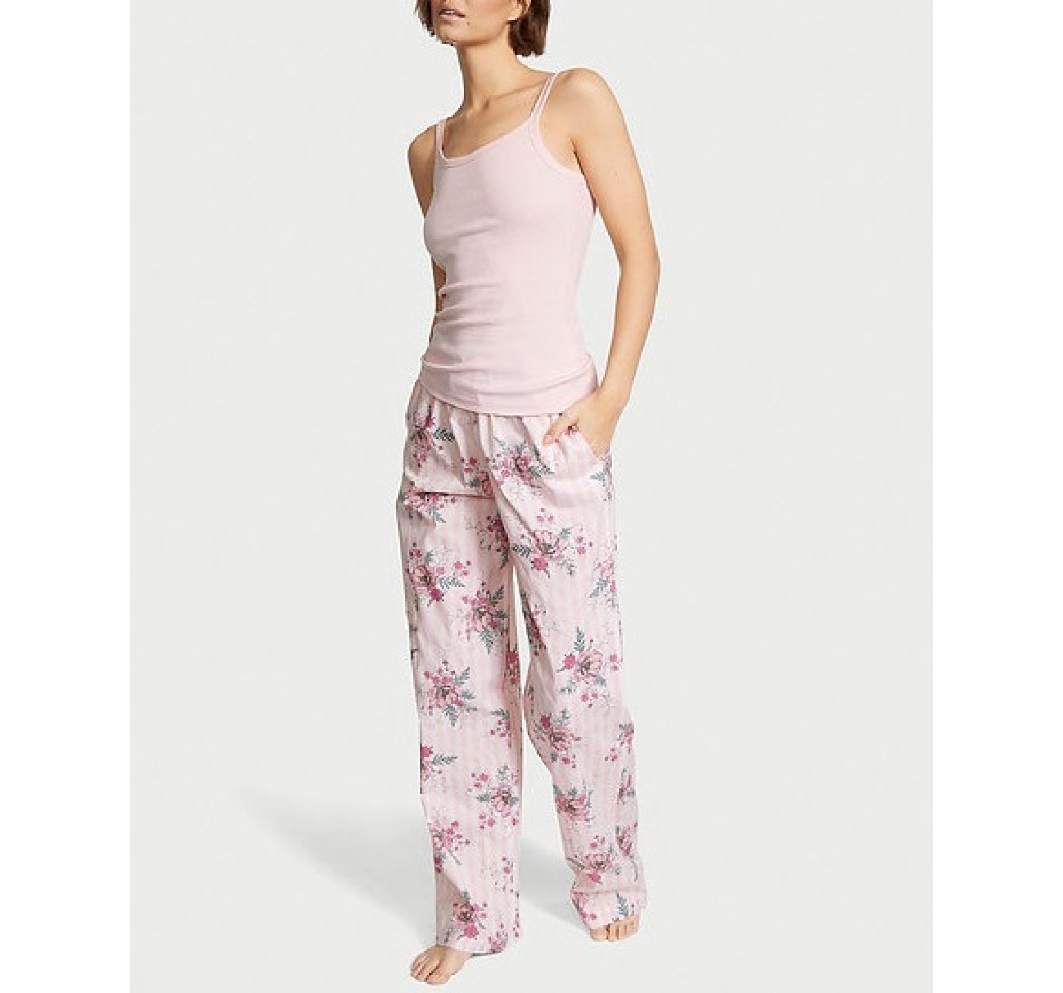 Піжама Long Cami Set Floral Stripes