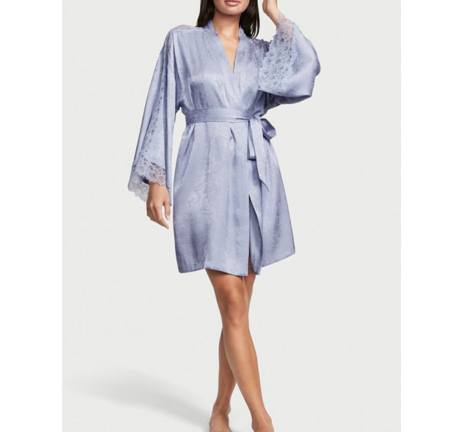 Халат Satin Jacquard Lavender Flounce