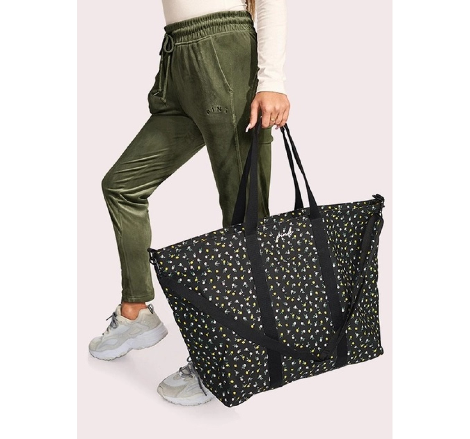 Пляжная сумка Beach Tote PINK Flower Print