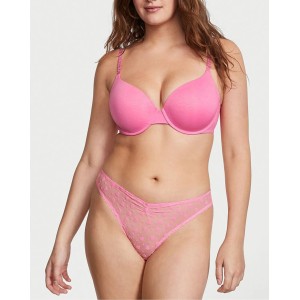 Трусики Flocked Heart Lacie Thong Panty Pink