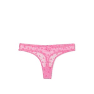 Трусики Flocked Heart Lacie Thong Panty Pink