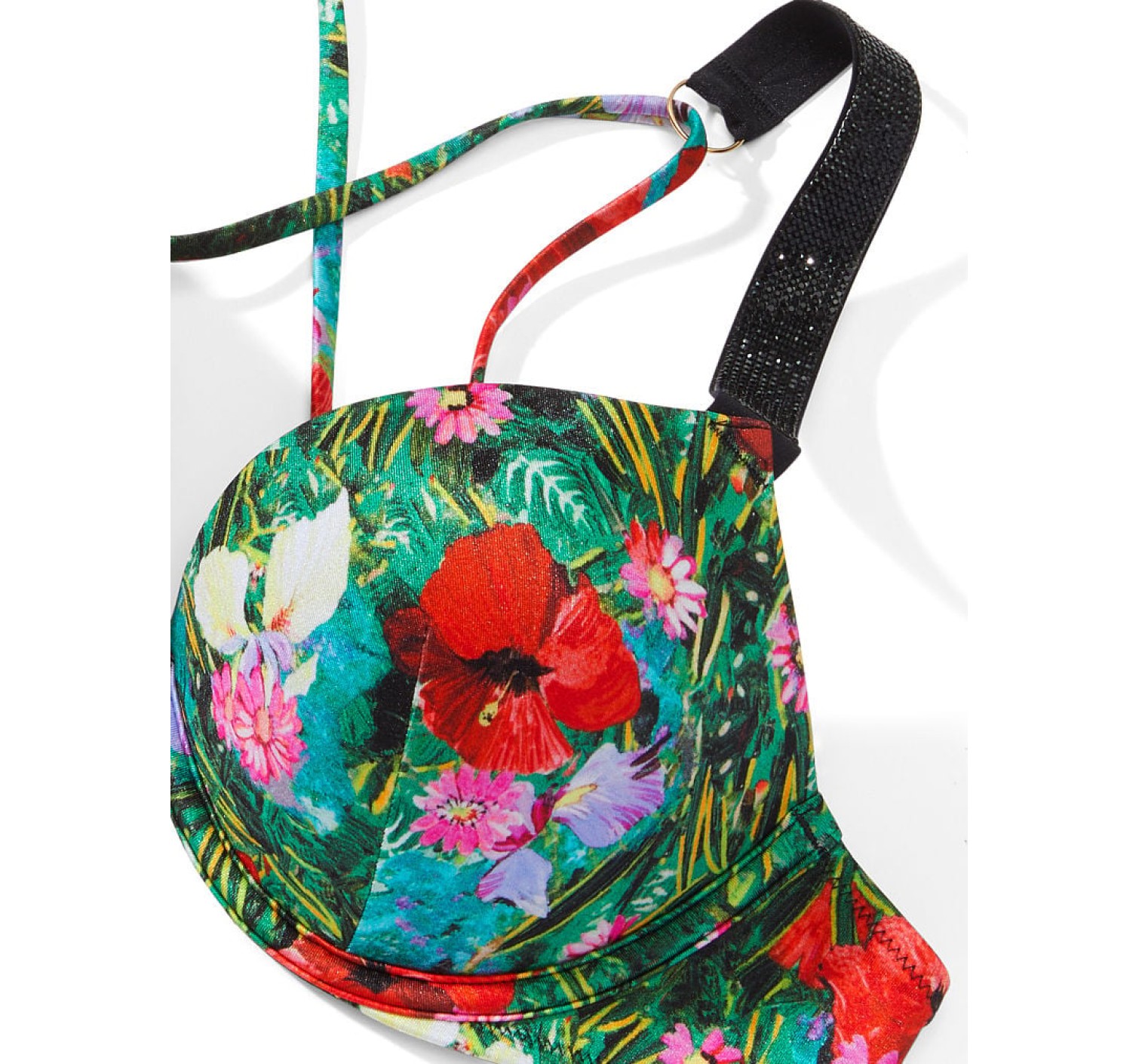 Купальник Shine Strap Bombshell Add-2-Cups Push-Up Bikini Set Tropical Floral