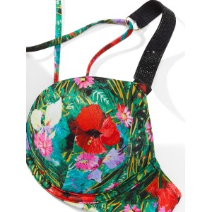 Купальник Shine Strap Bombshell Add-2-Cups Push-Up Bikini Set Tropical Floral