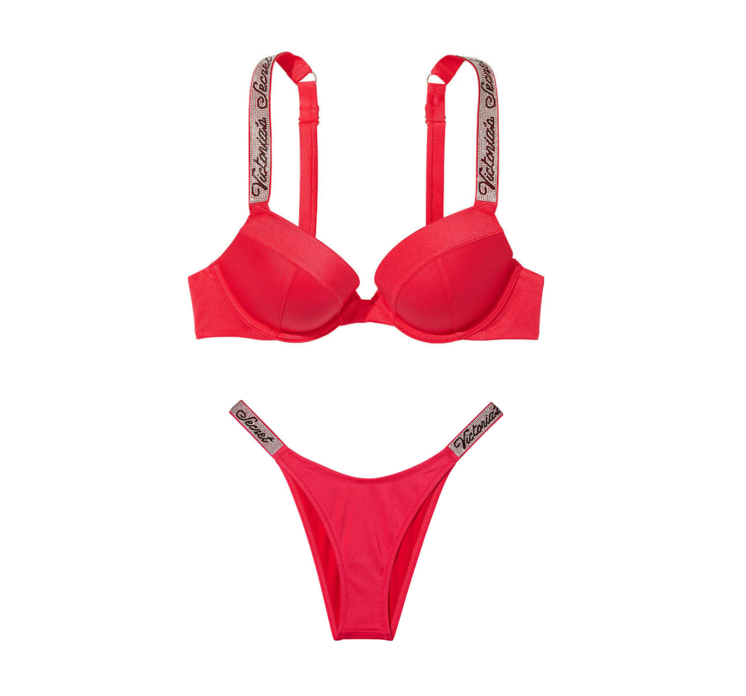 Купальник  Bikini Shine Strap Sexy Tee Push-Up Wild Strawberry Logo Set