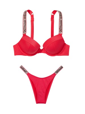Купальник Bikini Shine Strap Sexy Tee Push-Up Wild Strawberry Logo Set