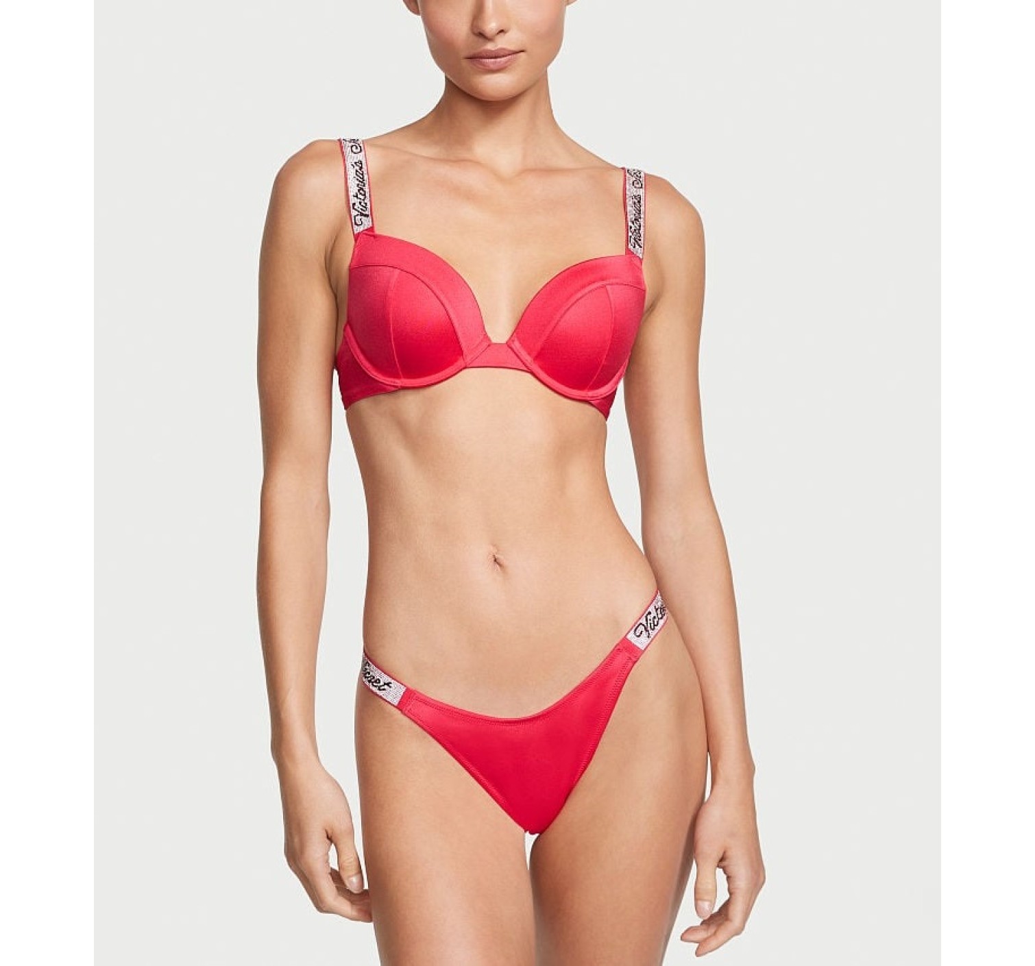 Купальник  Bikini Shine Strap Sexy Tee Push-Up Wild Strawberry Logo Set