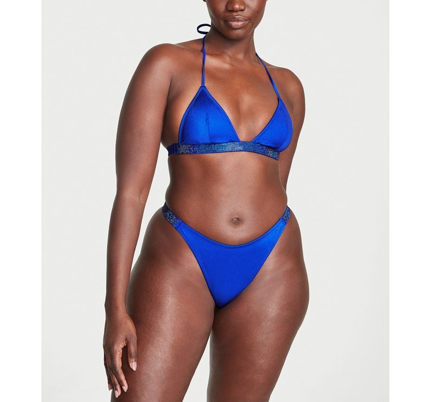 Купальник Shine Strap Triangle Bikini Set Blue Oar