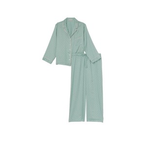 Пижама Satin Long Pajama Set Sage Dust