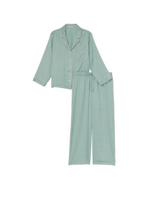 Пижама Satin Long Pajama Set Sage Dust