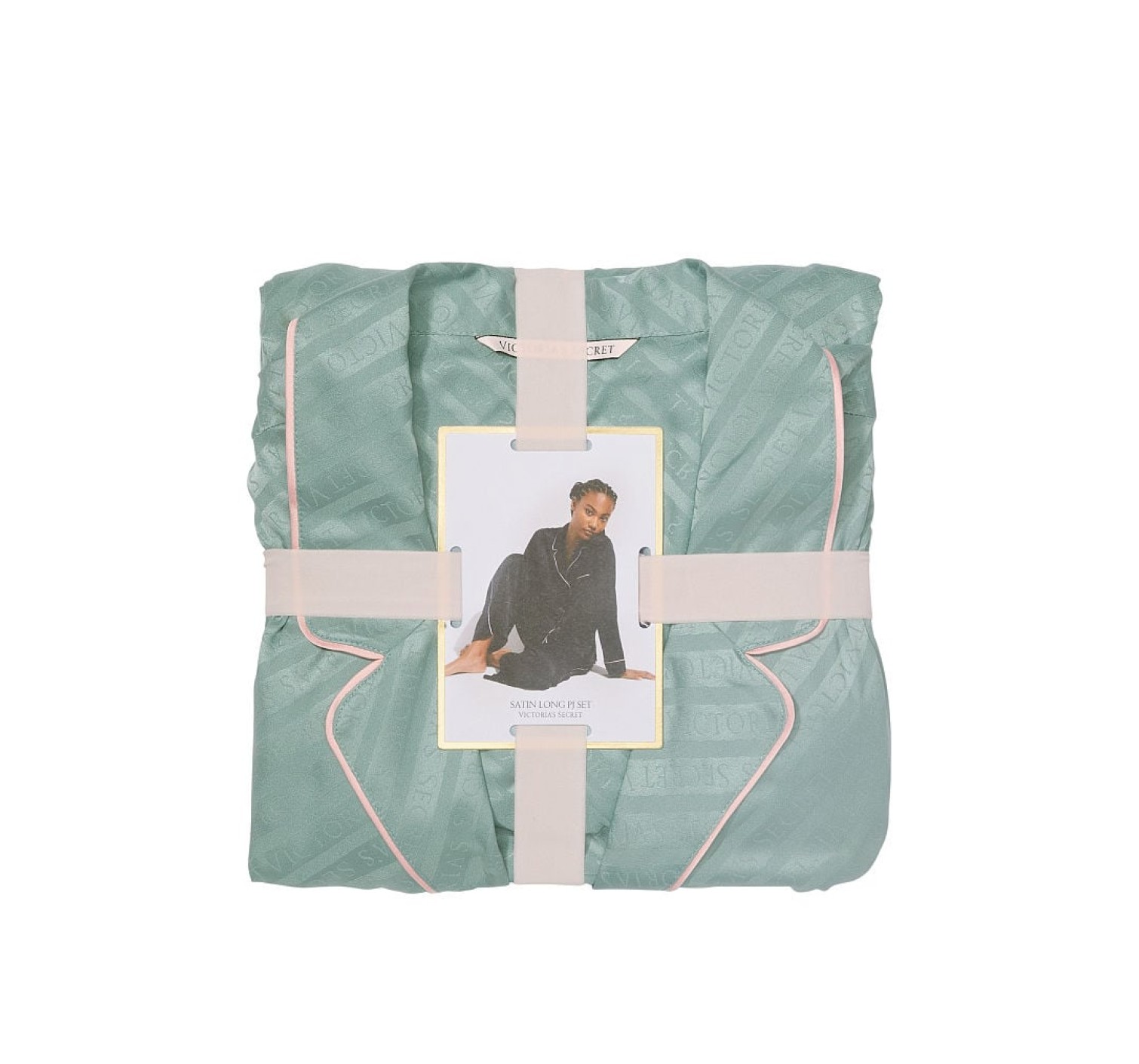 Пижама Satin Long Pajama Set Sage Dust