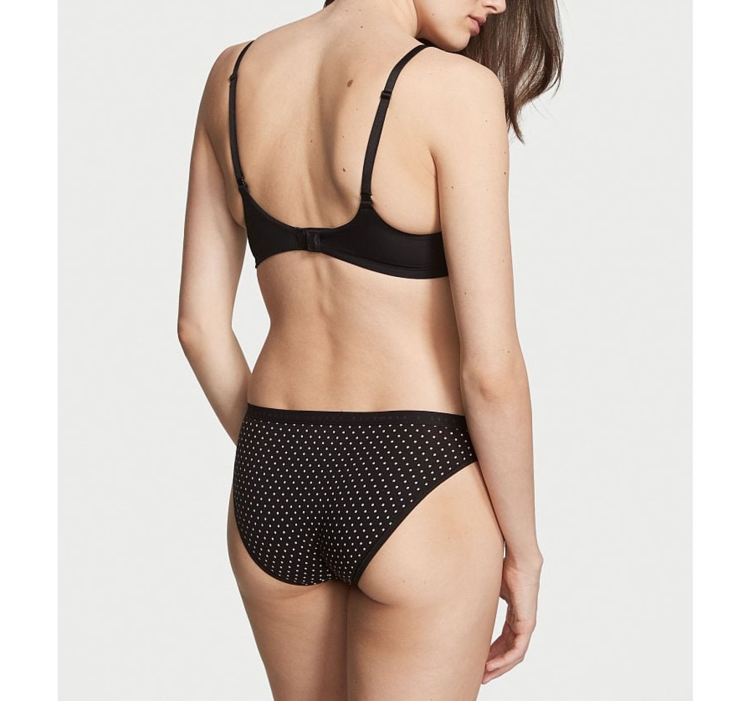 Трусики Cotton Bikini Panty Black Tiny Mini Dot