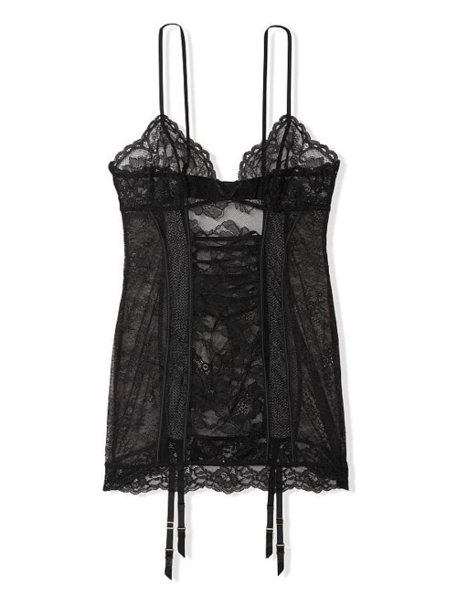 Пеньюар Lace Garter Slip Black