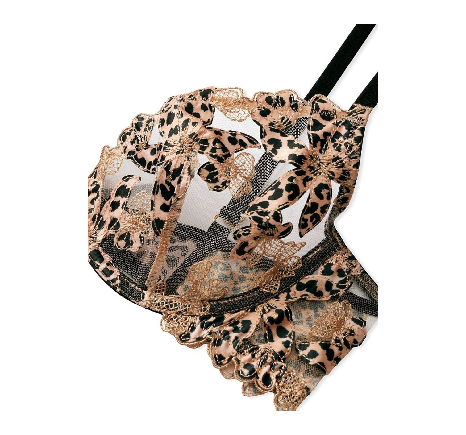 Комплект Floral Embroidered Waist Cincher Leopard set