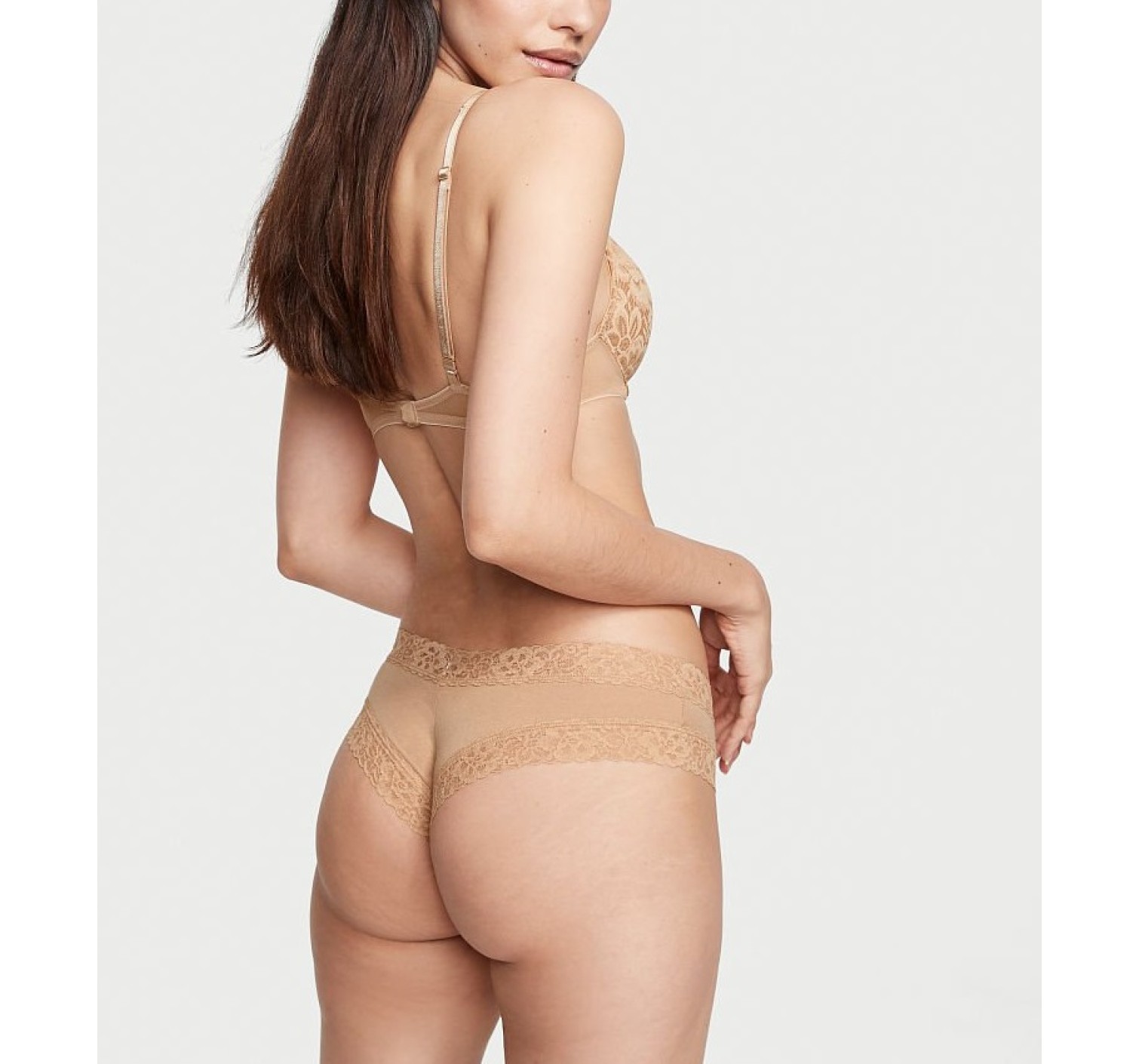 Трусики Lace Waist Cotton Cheeky Panty Sweet Praline