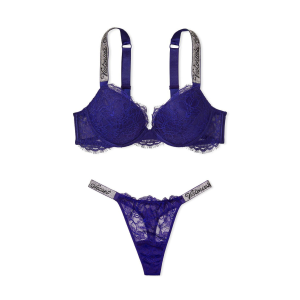 Комплект Shine Strap Lace Push-Up Bra Night Ocean Set