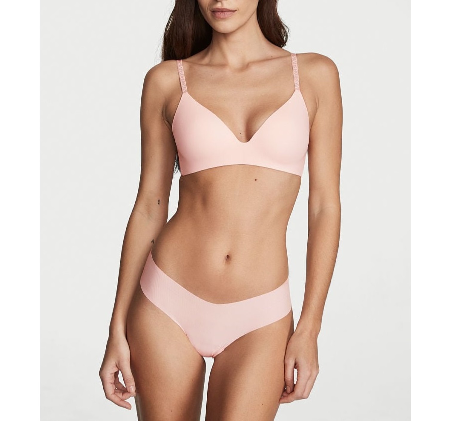 Трусики No-Show Ribbed Thong Panty Purest Pink