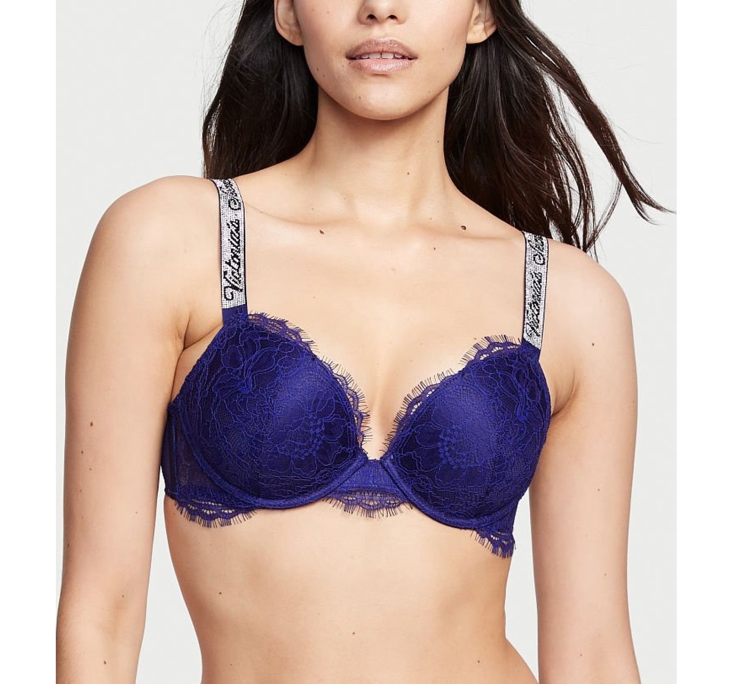 Комплект Shine Strap Lace Push-Up Bra Night Ocean Set