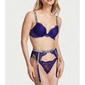 Комплект Shine Strap Lace Push-Up Bra Night Ocean Set