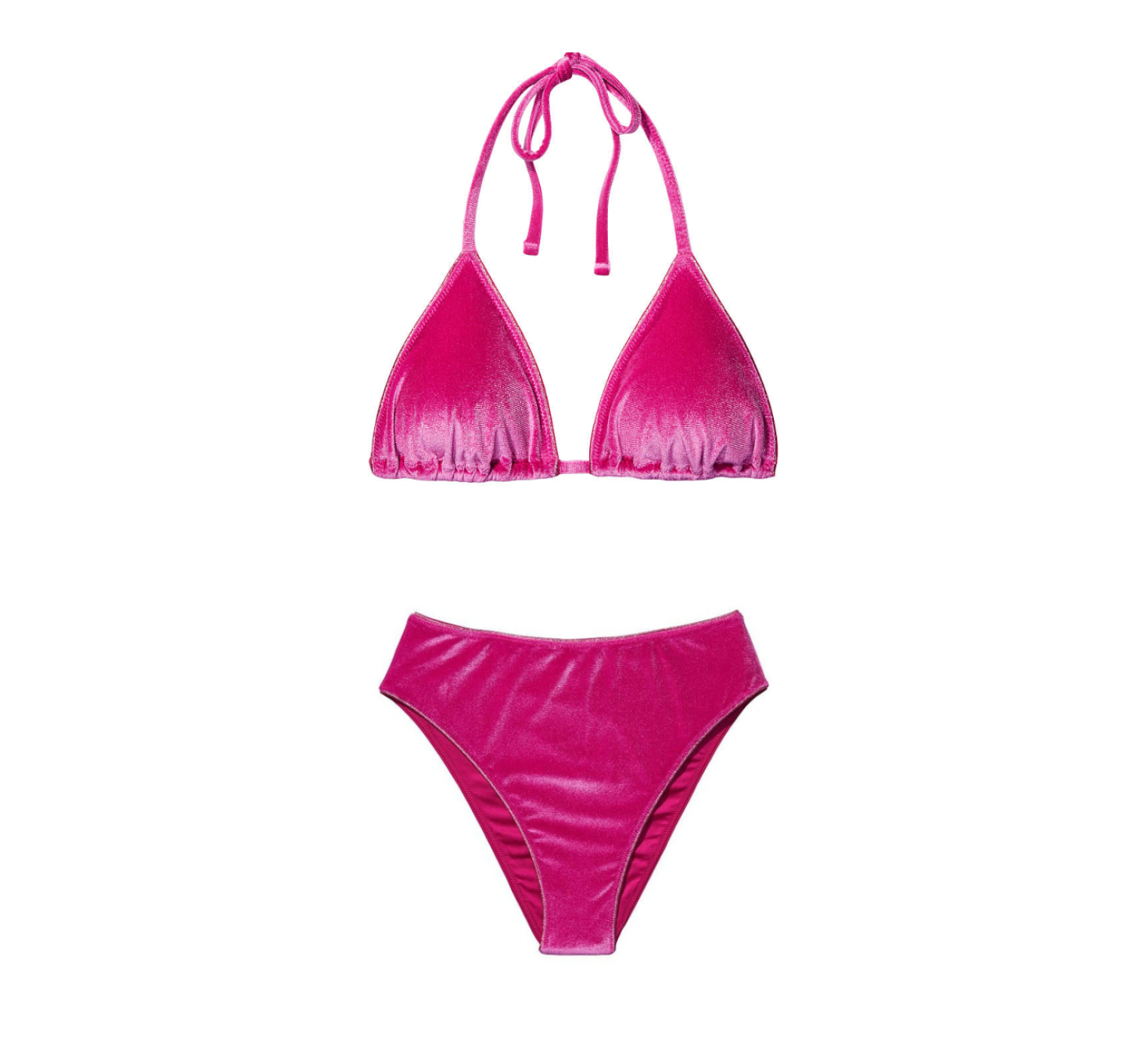 Велюровий купальник Triangle Velvet Fuchsia