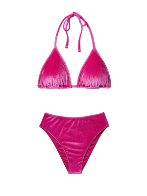 Велюровий купальник Triangle Velvet Fuchsia