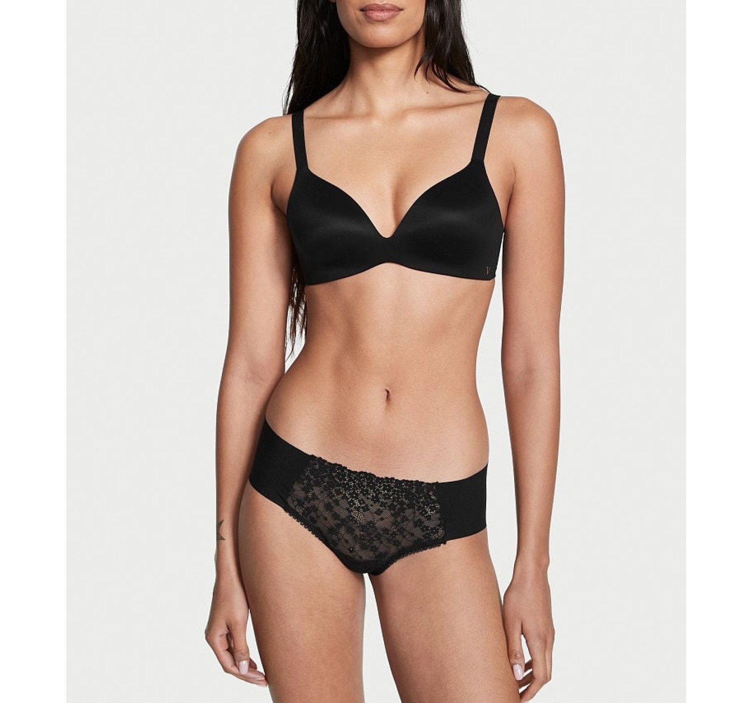 Трусики No show Cheeky Panty Lace Detail Black